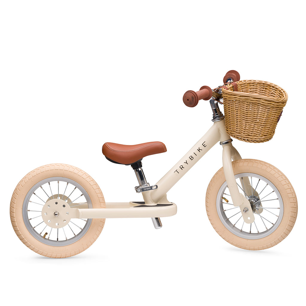 Trybike Balance Bike, Vintage Cream with Retro Look