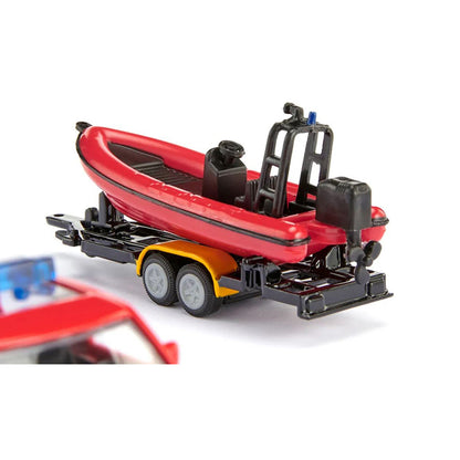 Siku Toy Model, Land Rover Defender with Rescue Boat