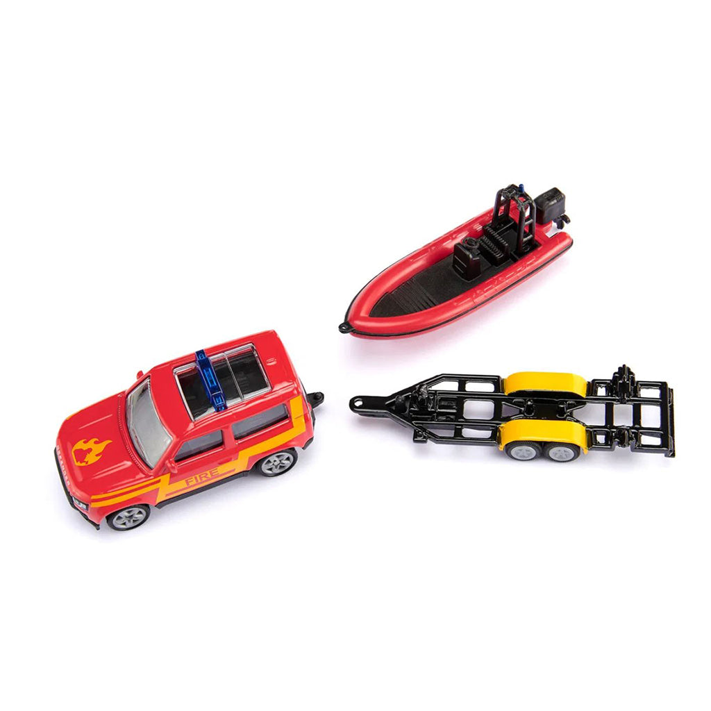 Siku Toy Model, Land Rover Defender with Rescue Boat