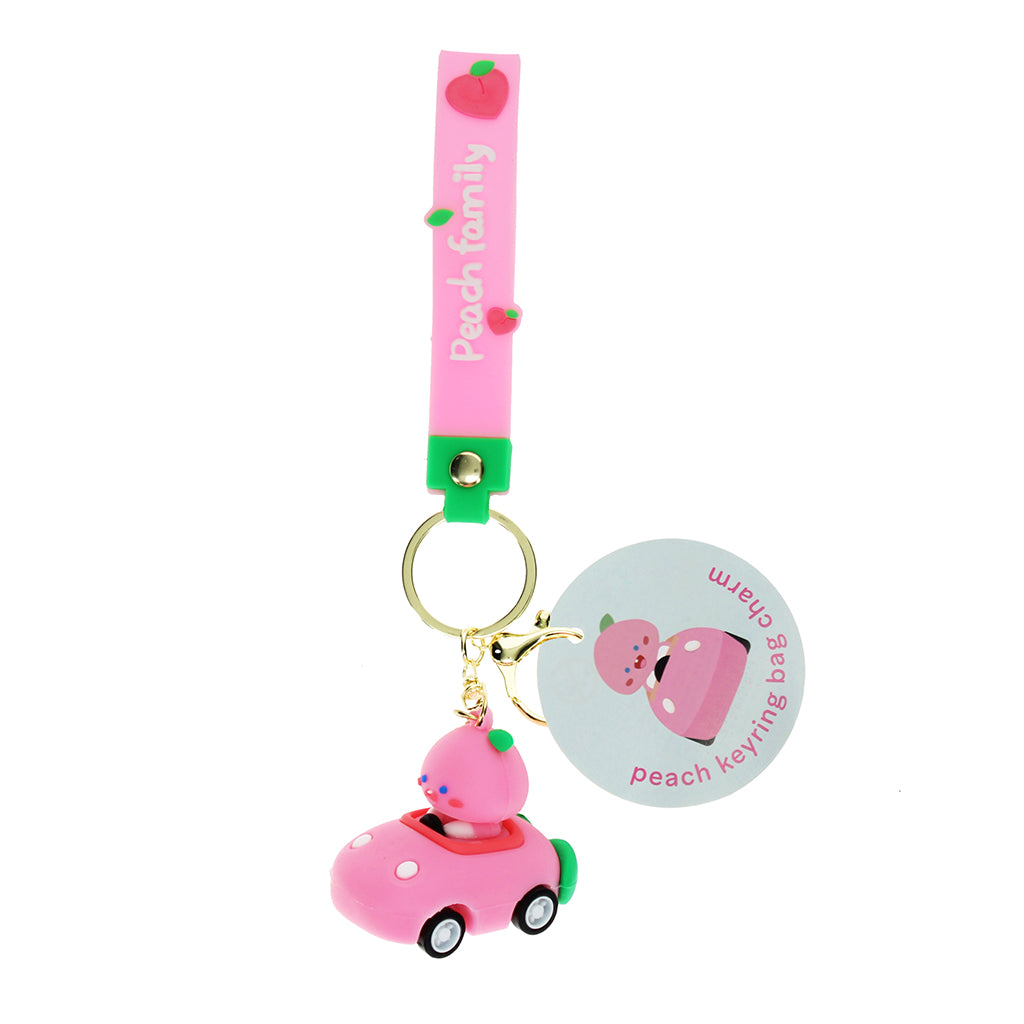 Rex London Keychain with Charm, Peach
