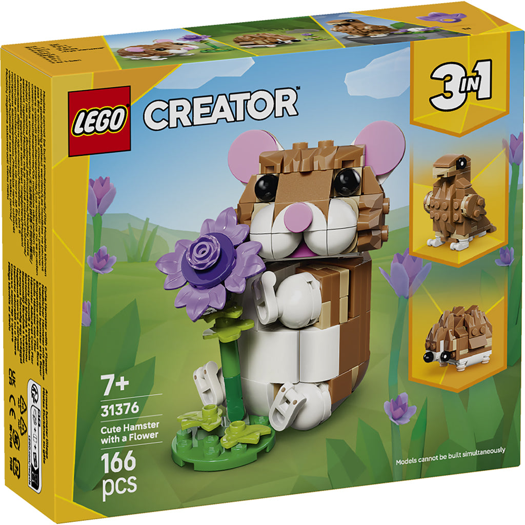 LEGO® Creator 3-i-1, Sød hamster med blomst