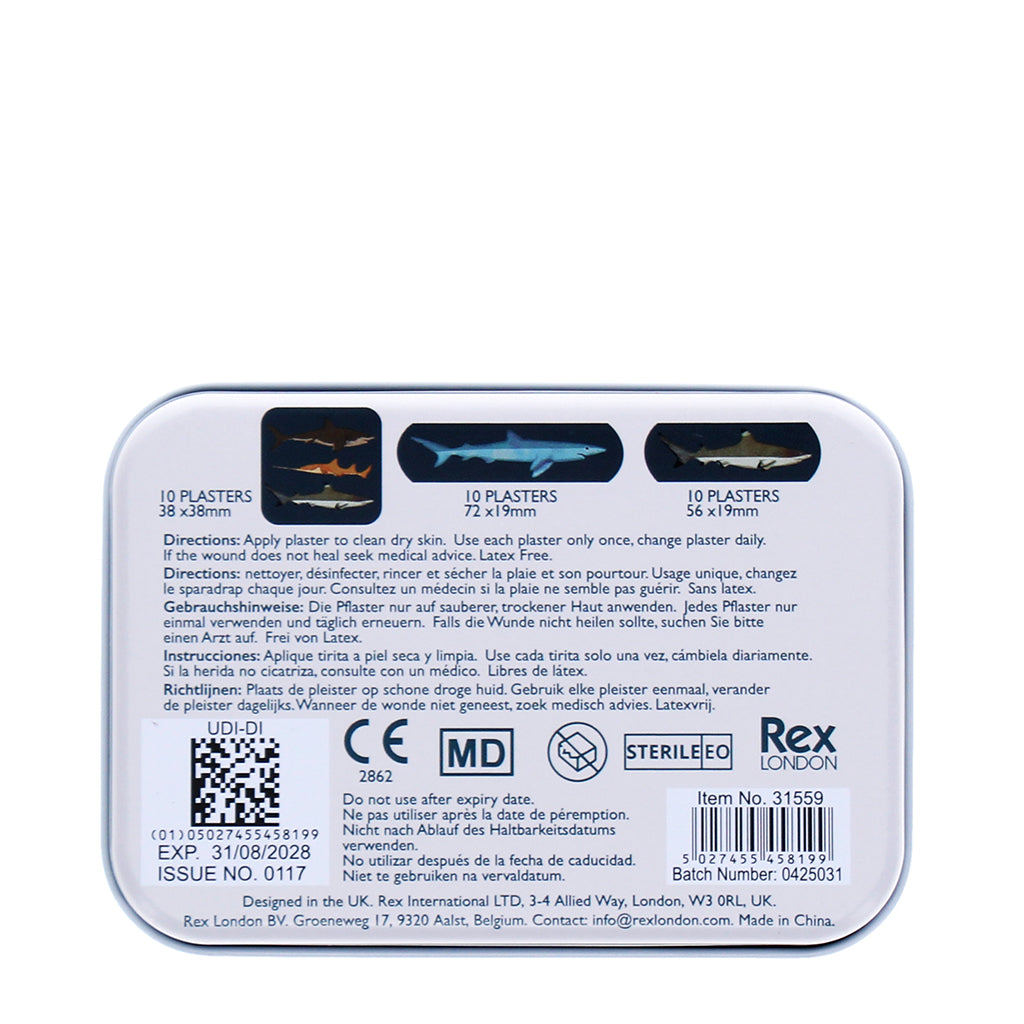 Rex London Plasters, Pack of 30 Shark Designs