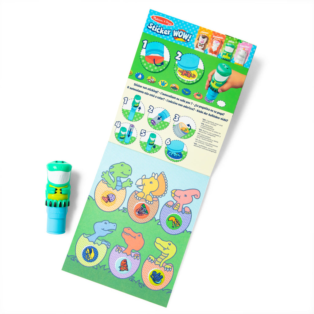 Melissa &amp; Doug Wow! Activity Pad, Create-Your-Own Sticker Stamps - Dinosaur