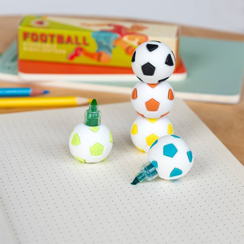 Rex London, stackable highlighter pens - 5 footballs