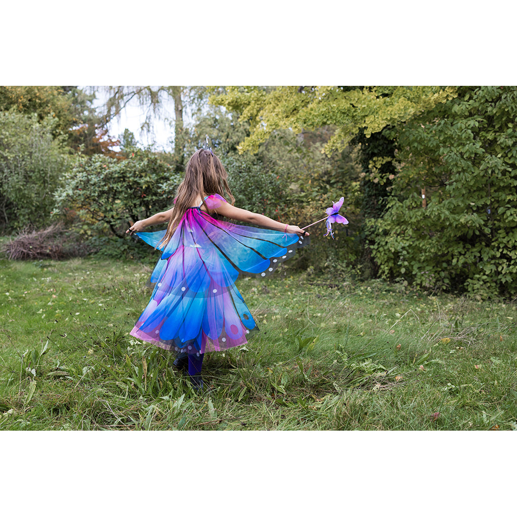 Great Pretenders Dress-Up Outfit, Blue/Purple Butterfly Dress with Wings - Size 2-6 Years