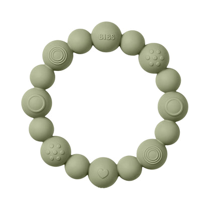 Bibs Silicone Teething Ring, Beaded – Sage