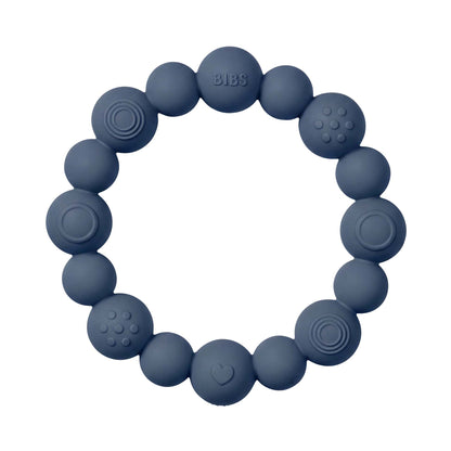 Bibs bidering i silikone, Beaded - Steel Blue