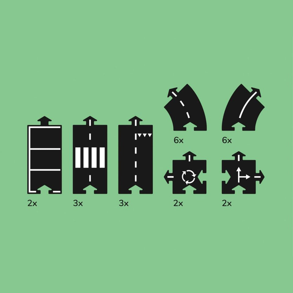 Waytoplay Rubber Road Track, 24 Pieces - Highway