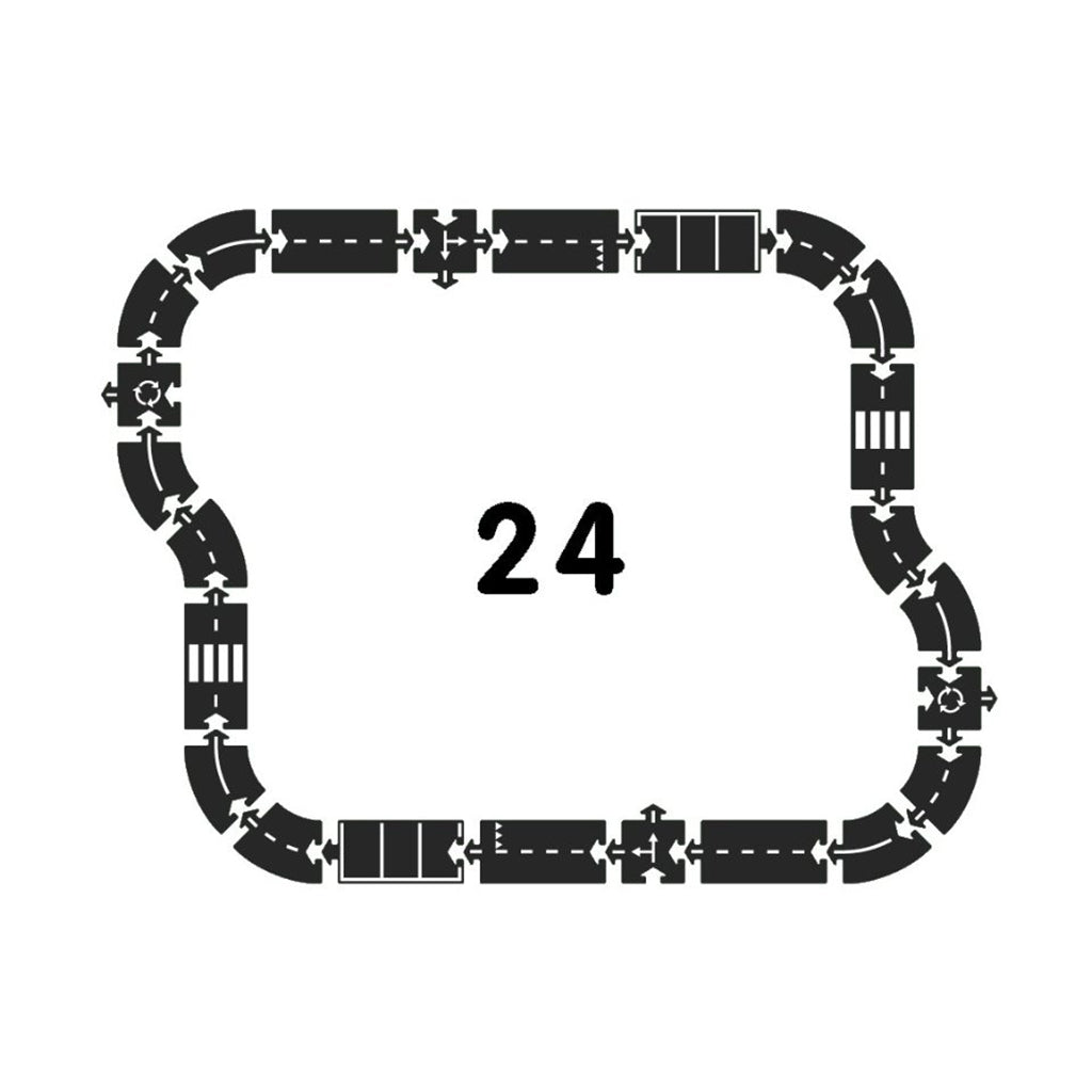 Waytoplay Rubber Road Track, 24 Pieces - Highway