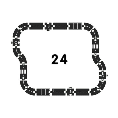 Waytoplay Rubber Road Track, 24 Pieces - Highway