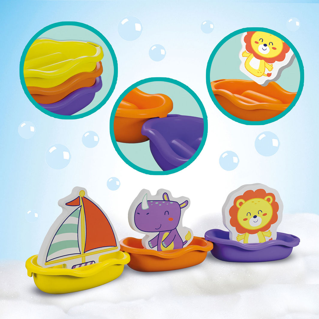 SES Creative Bath Play, Boats with Foam Animals