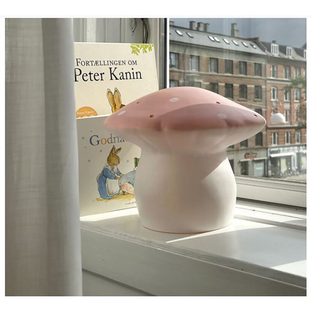Mushroom Lamp, Medium Toadstool - Vintage Pink