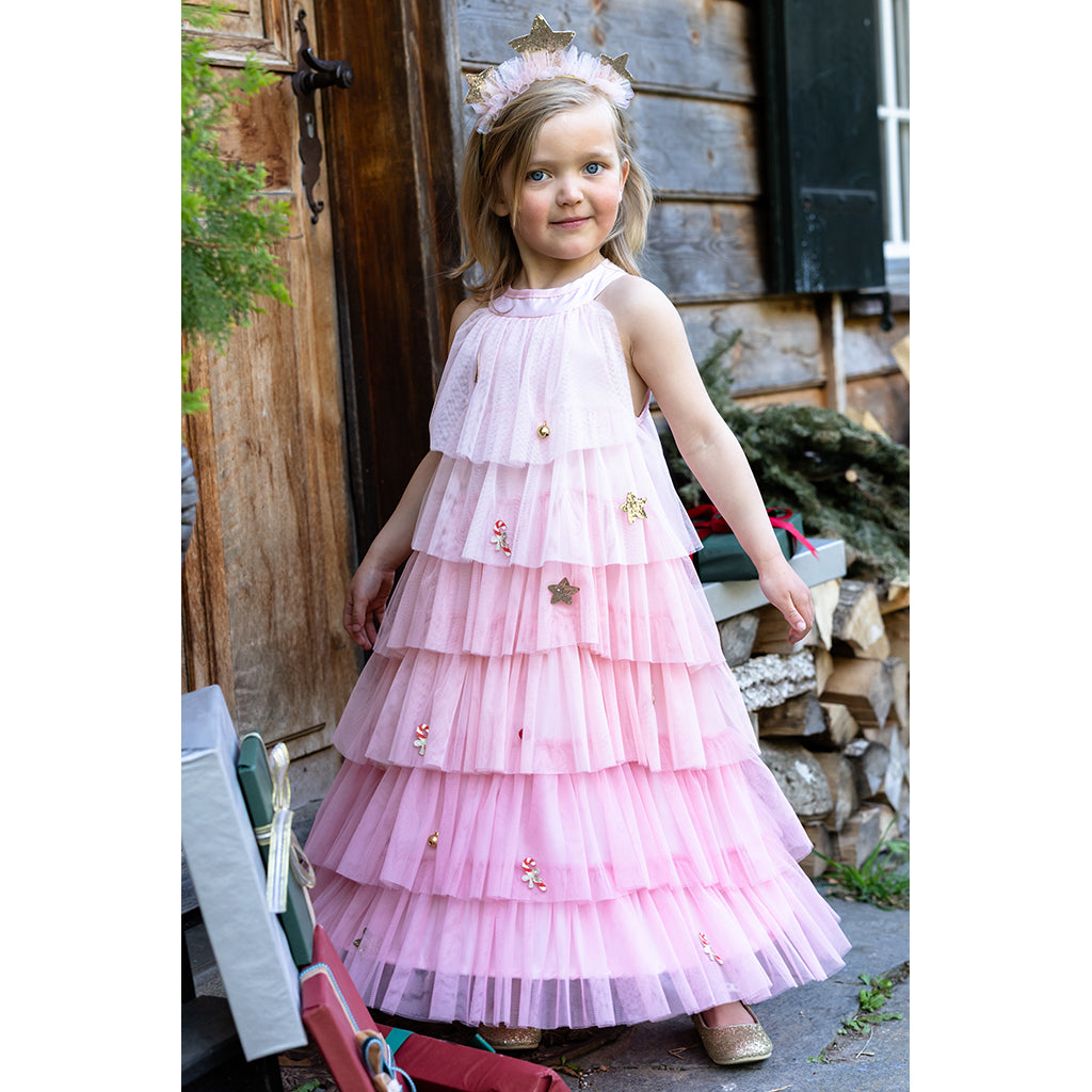 Great Pretenders costume, Christmas Tree Dress and Headband, blush – ages 2-4 and 4-6 years