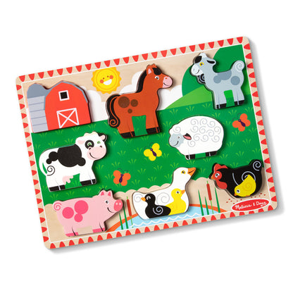 Melissa &amp; Doug Wooden Puzzle with Large Pieces, Farm - 8 Pieces