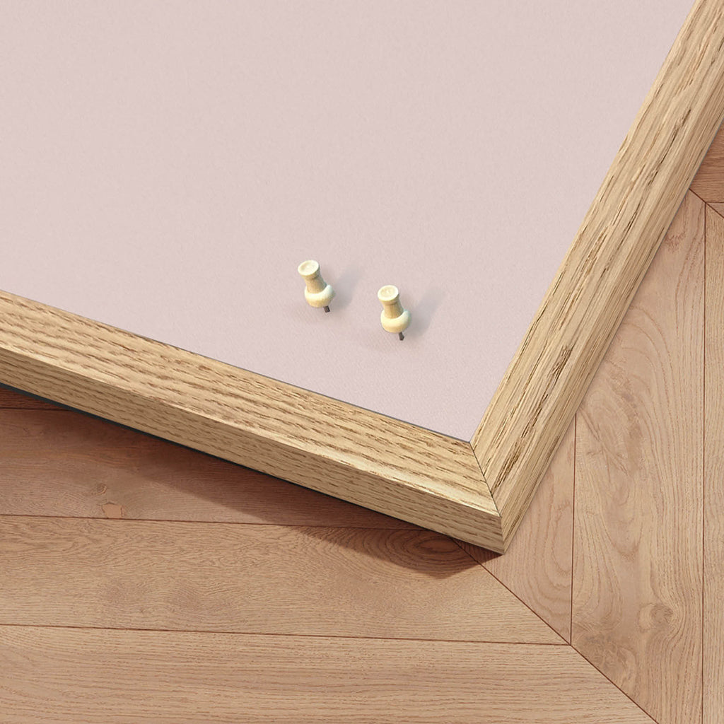 Bulletin Board with Oak Frame, Soft Blush - 62 x 42 cm