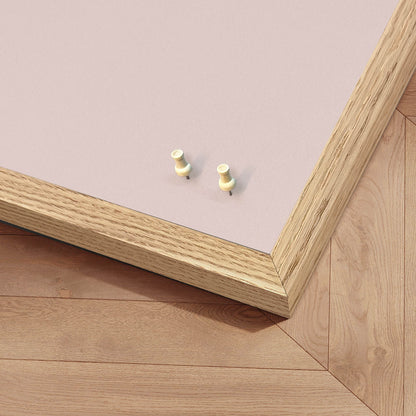 Bulletin Board with Oak Frame, Soft Blush - 62 x 42 cm