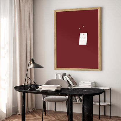 Bulletin Board with Oak Frame, Pinot Noir - 62 x 42 cm
