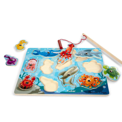 Melissa &amp; Doug Magnetic Wooden Puzzle with Fishing Rod, 10 Pieces