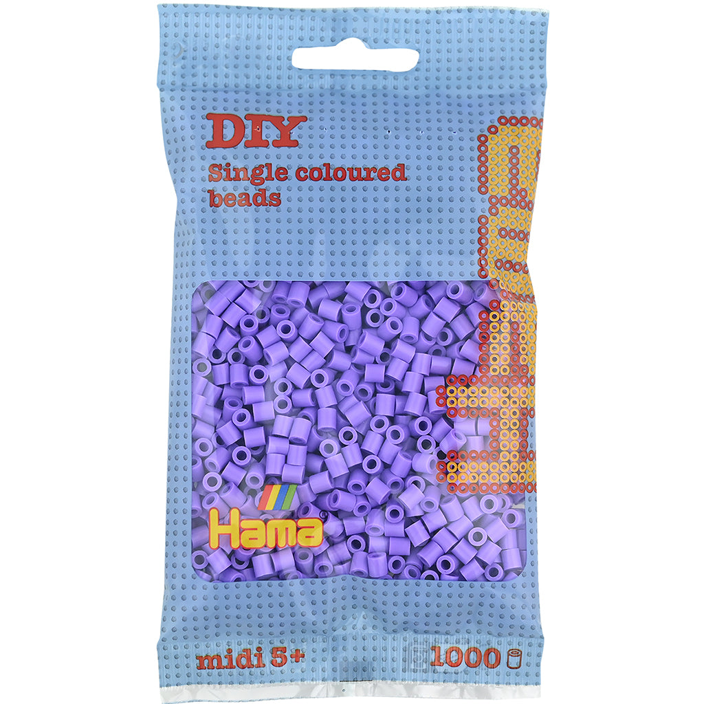 Hama Midi perler i pose, Pastel lilla - 1000 stk