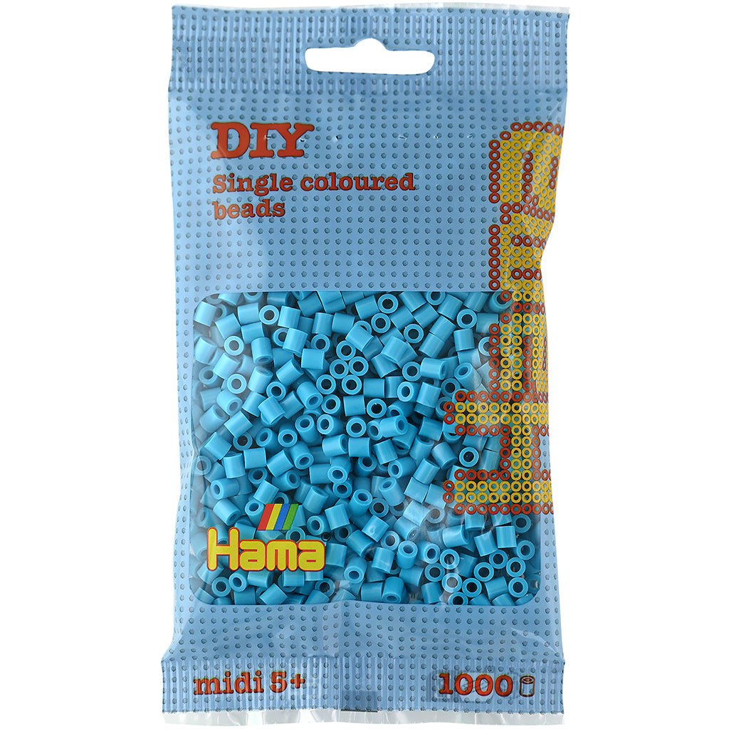 Hama Midi perler i pose, azurblå - 1000 stk
