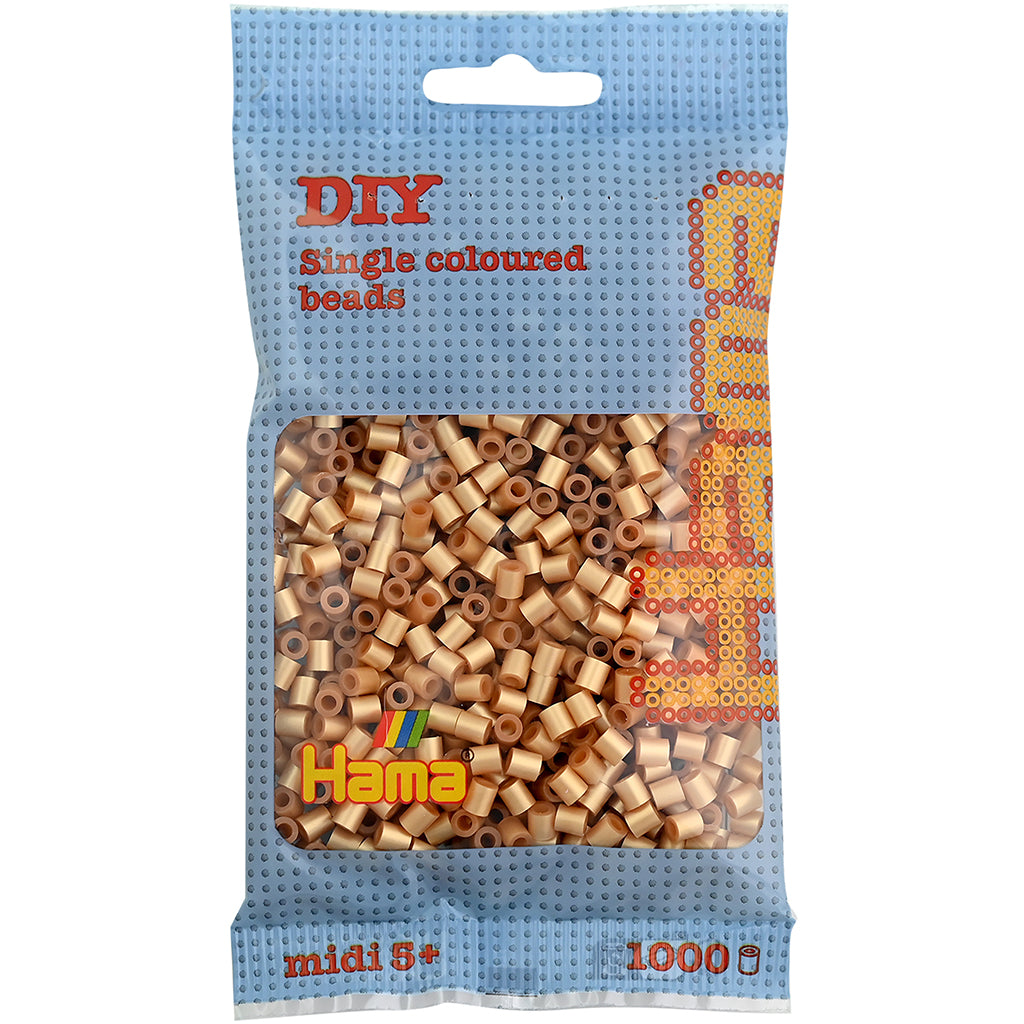 Hama Midi Beads in Bag, Gold - 1000 Pieces