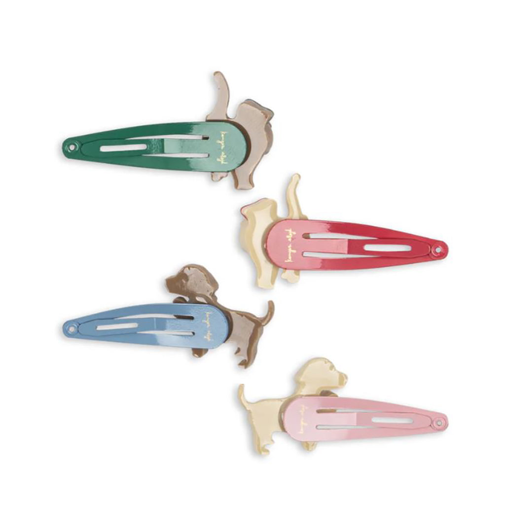 Konges Sløjd Hair Clips, 4-Pack - Cats and Dogs