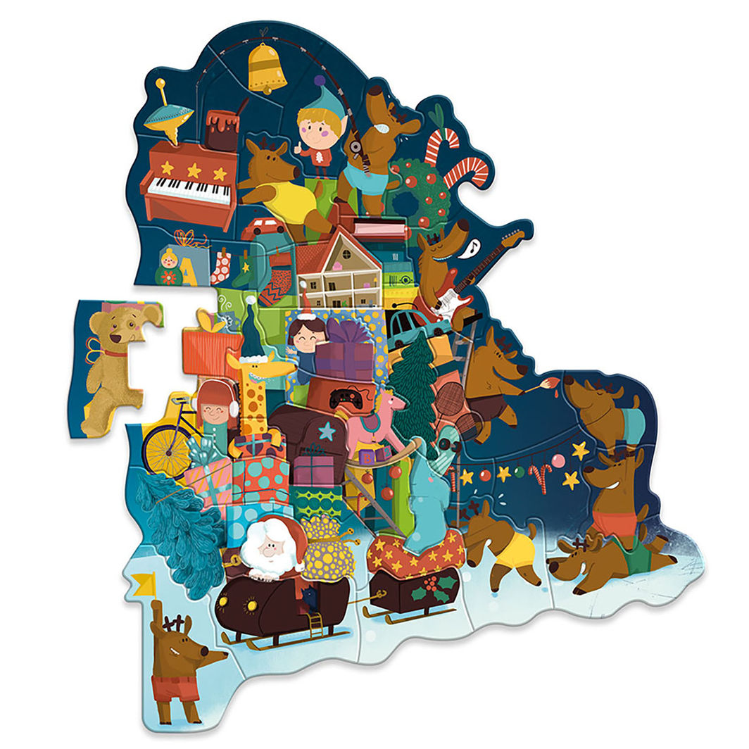 Vilac Advent Calendar, Advent Tower with Magnetic Puzzle, 48 Pieces