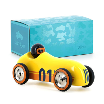 Vilac Vintage Race Car, Old Sport - Yellow