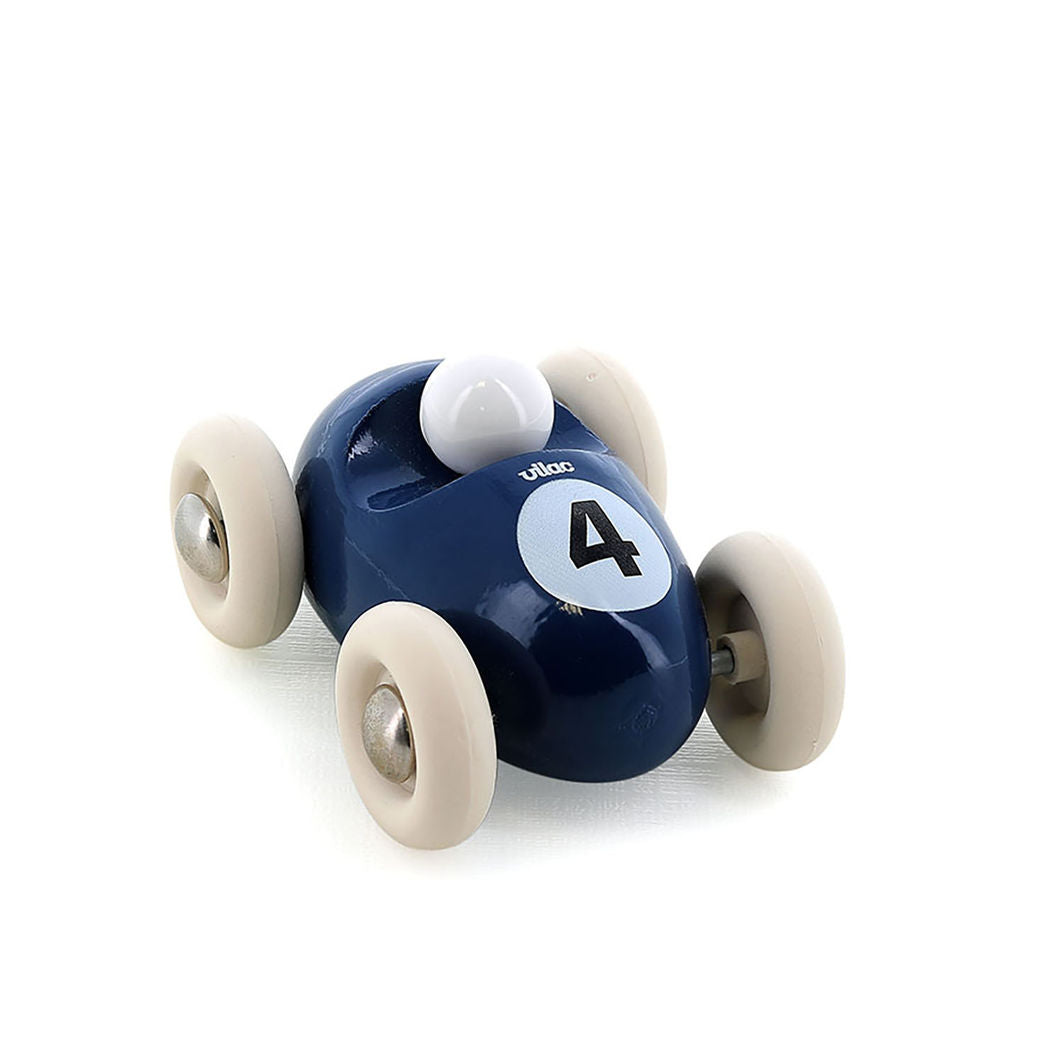Vilac Vintage Mini Racer Car, No. 4 - Navy Blue