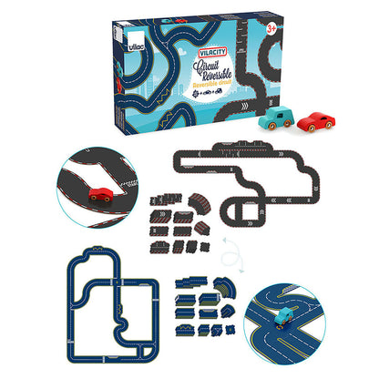 Vilac Vilacity Reversible Racetrack, 42 Pieces