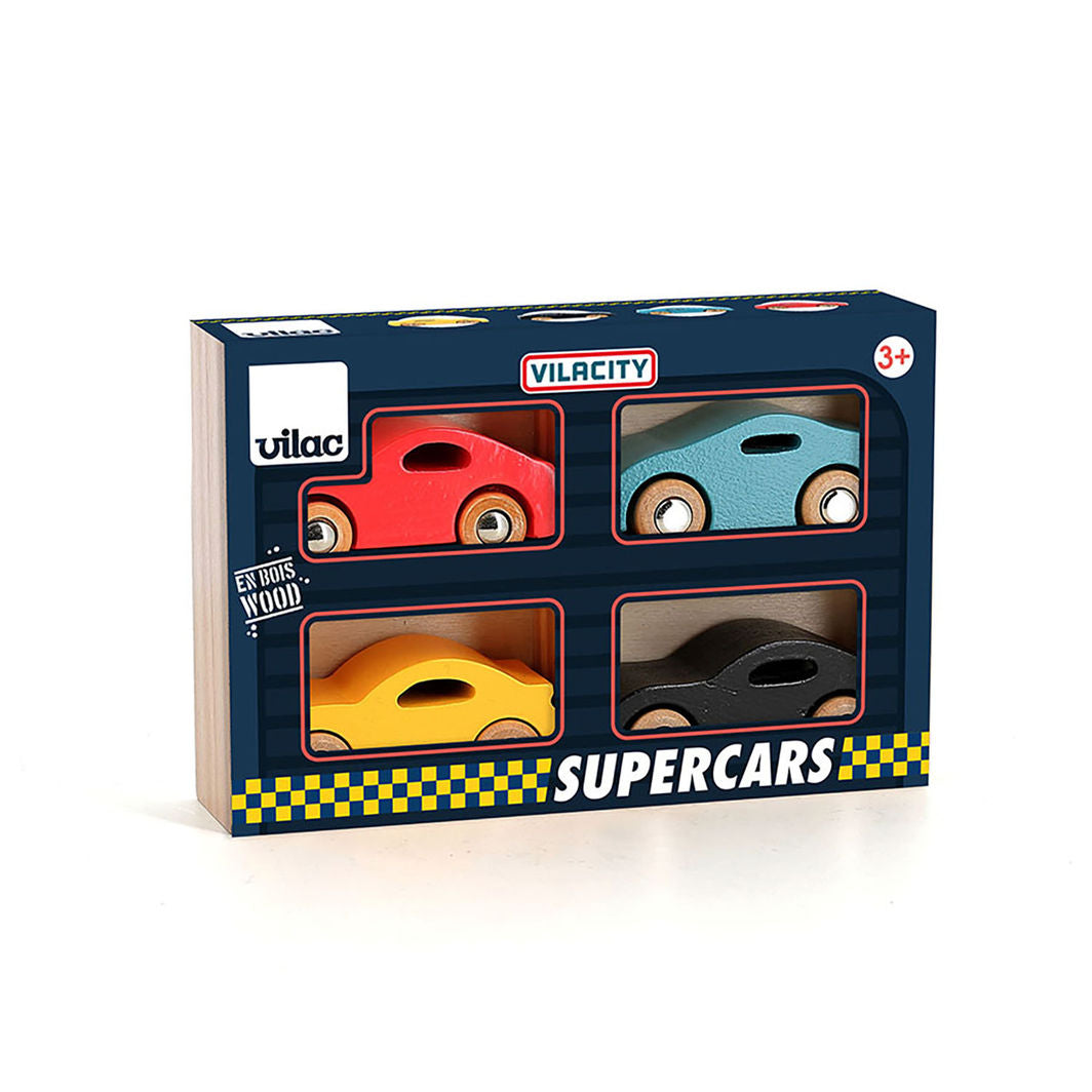 Vilac Super Cars in Wood, Set of 4
