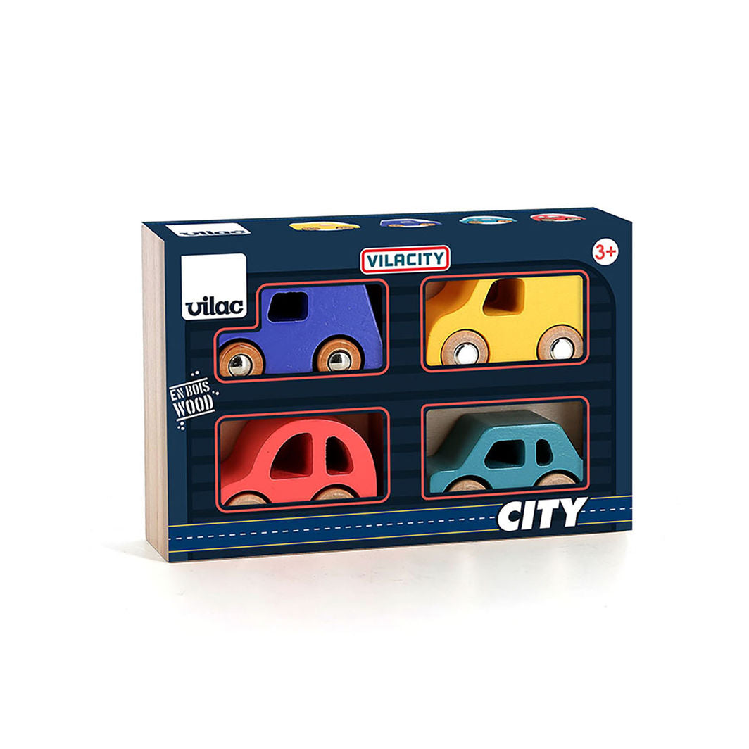 Vilac Wooden City Cars – Set of 4