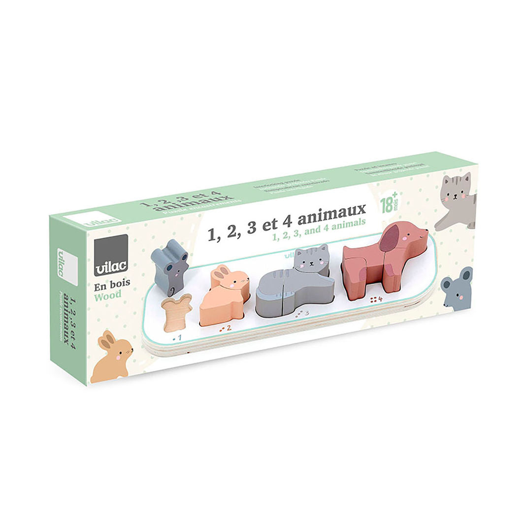 Vilac Puzzle with 10 Pieces - Four Animals