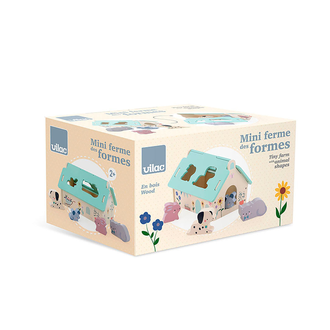 Vilac Wooden Shape Sorter, Little Farm with Animal Figures