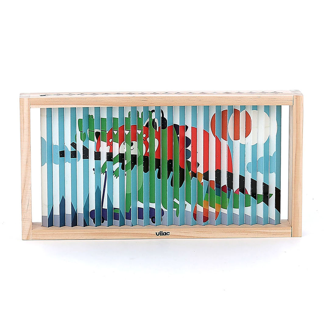 Vilac Agamograph Puzzle with 20 Pieces, 4-Dimensional Design - Animals