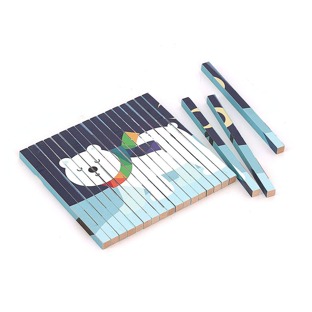 Vilac Agamograph Puzzle with 20 Pieces, 4-Dimensional Design - Animals