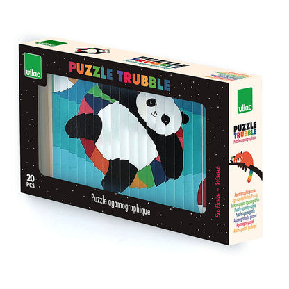 Vilac Agamograph Puzzle with 20 Pieces, 4-Dimensional Design - Animals