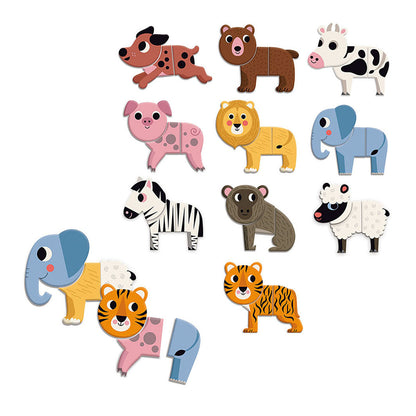 Vilac Magnets - 30 Pieces, Create 10 Fun Animals