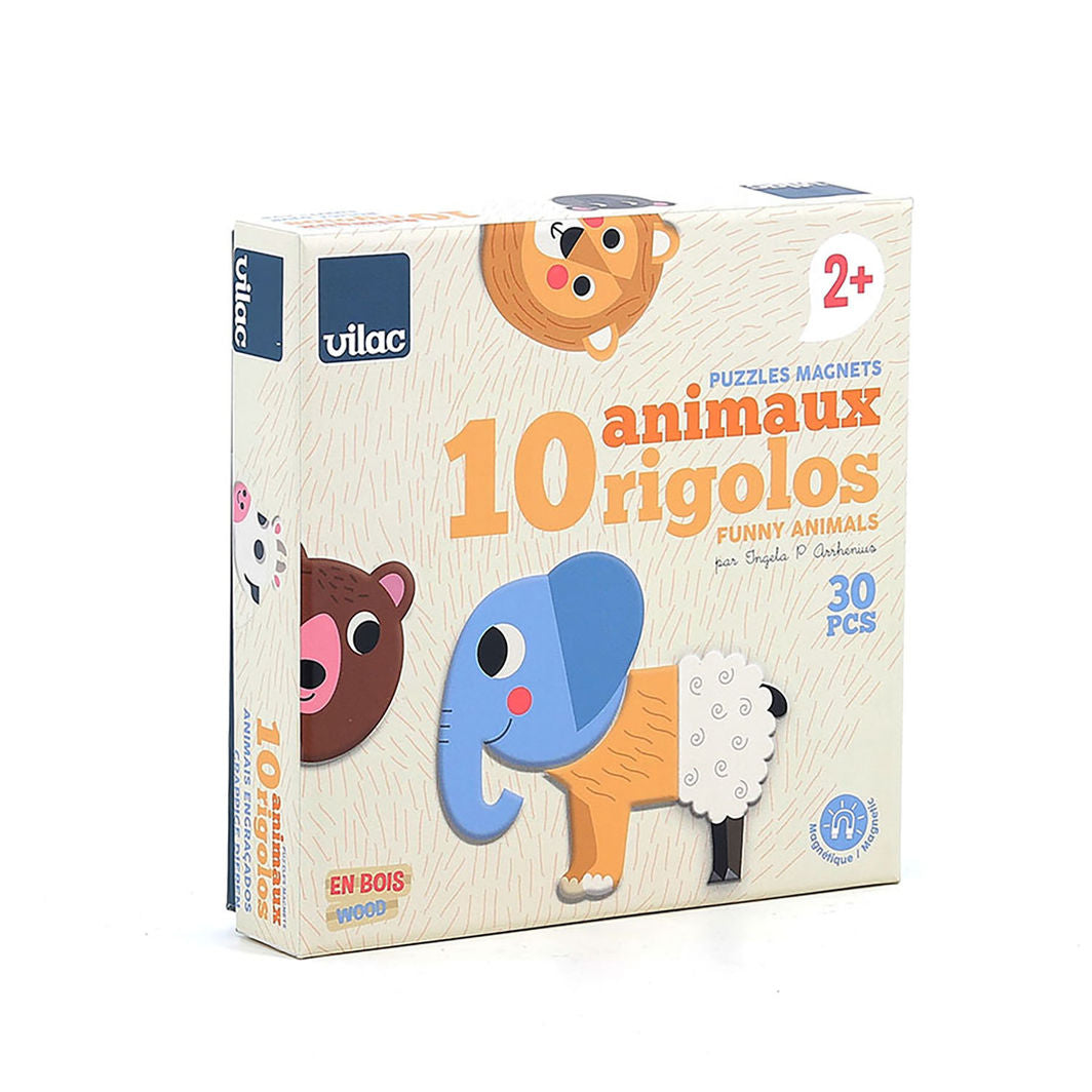 Vilac Magnets - 30 Pieces, Create 10 Fun Animals