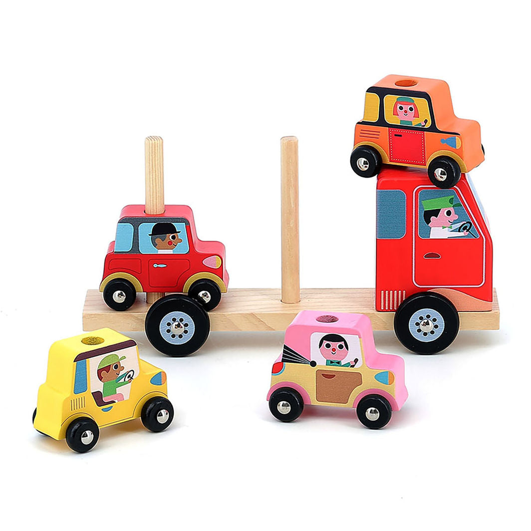 Vilac Truck with Trailer and Stacking Cars