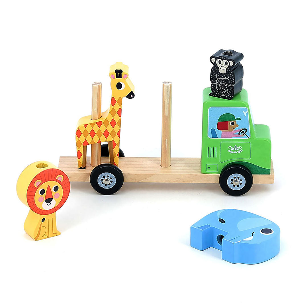 Vilac Tractor with Trailer and Stackable Animals