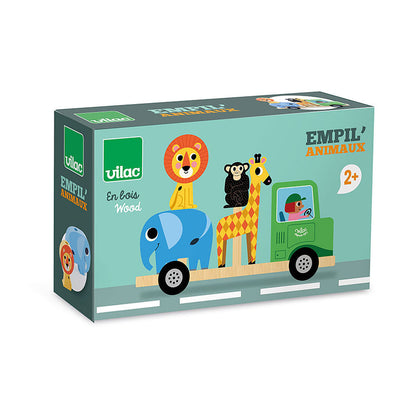 Vilac Tractor with Trailer and Stackable Animals