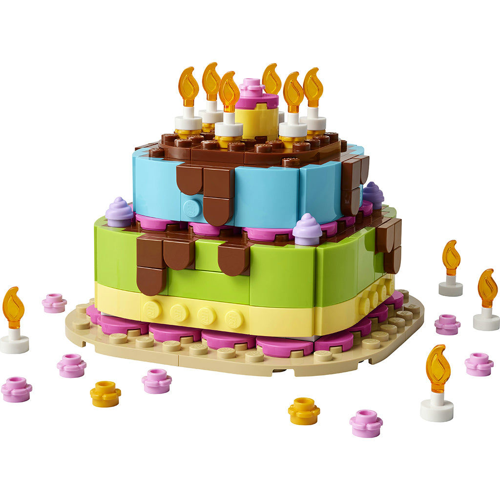 LEGO® Birthday Cake with Decorations, Fun Gift Set, Table Decoration 40815