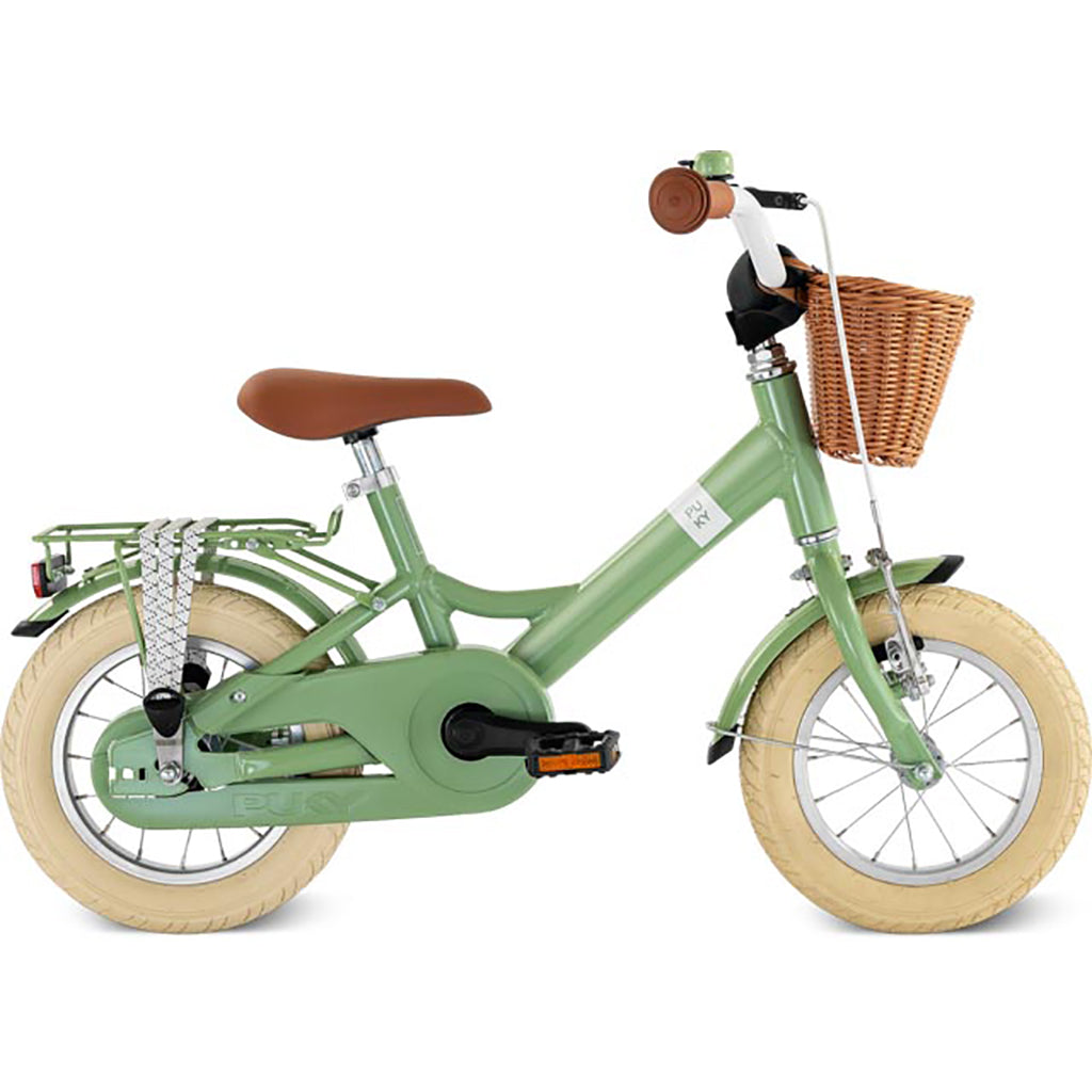Puky Youke Classic cykel m. håndbremse og cykelkurv, 12&quot; - Retro green - Fra 3 år