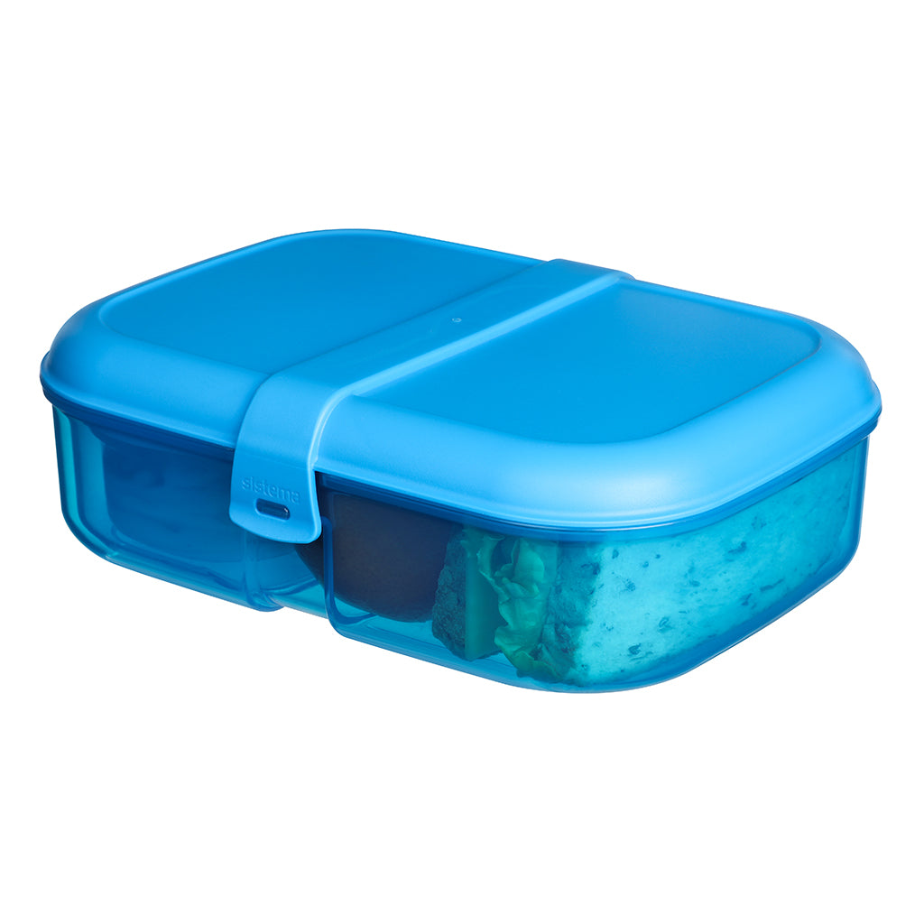 Sistema Ribbon Lunch Box with Removable Compartment, 1.1L - Blue