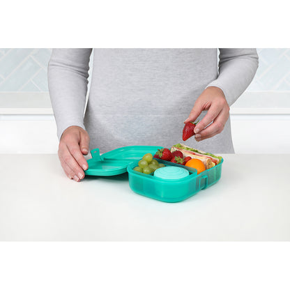 Sistema Ribbon Lunch Box with Removable Compartment, 1.1L - Teal