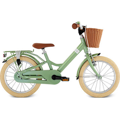 Puky Youke Classic cykel m. håndbremse og cykelkurv, 16&quot; - Retro green - Fra 4 år