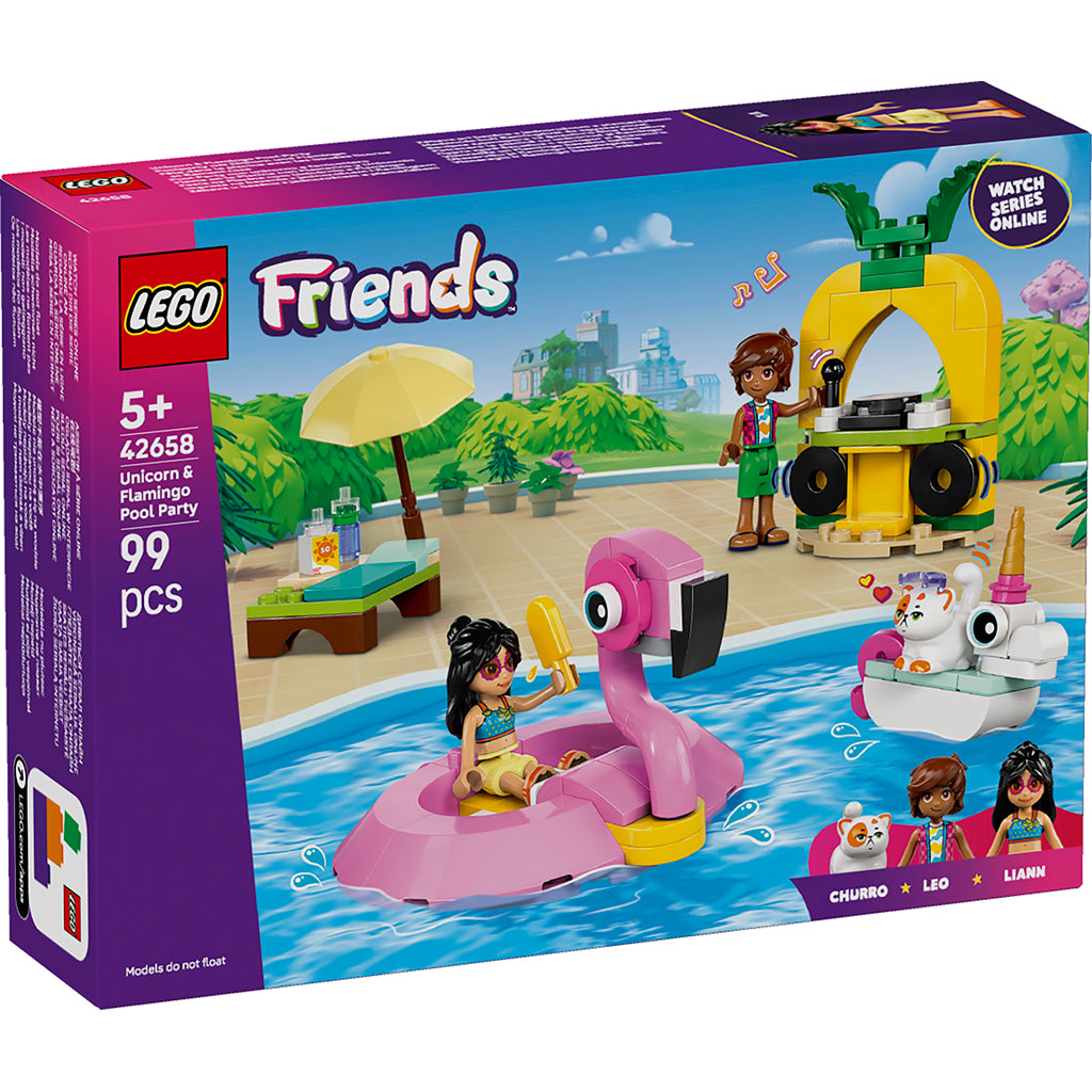 LEGO® Friends, Pool Party with Unicorn and Flamingo