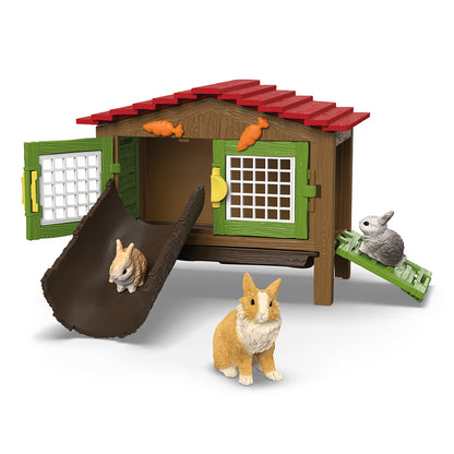 Schleich Rabbit Hutch with 3 Rabbits