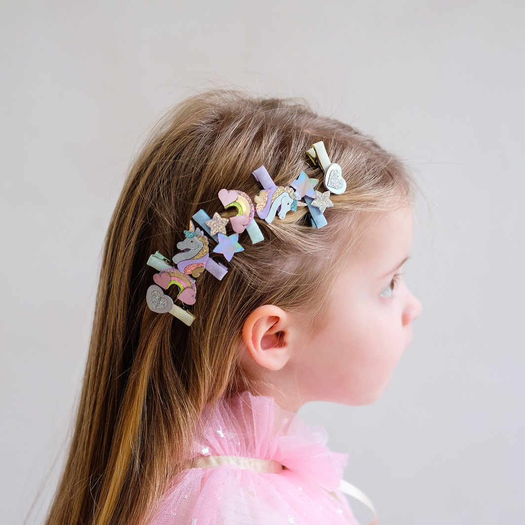 Mimi &amp; Lula 8 Hair Clips, Mini Dreamy My Little Unicorn